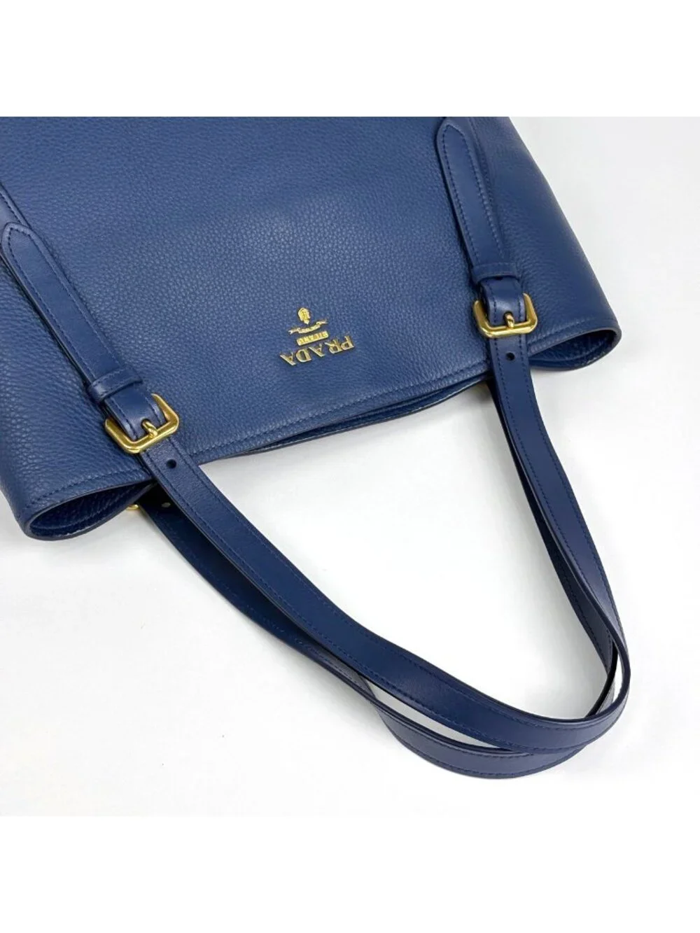 Prada Tote Bag Leather Blue